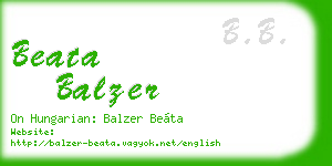 beata balzer business card