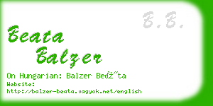 beata balzer business card